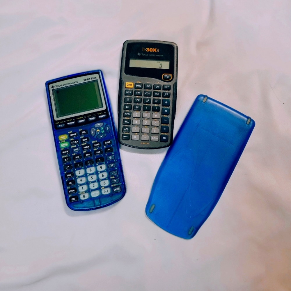 Texas instruments TI-83 Plus Graphing Calculator Clear Blue Tested & Working
